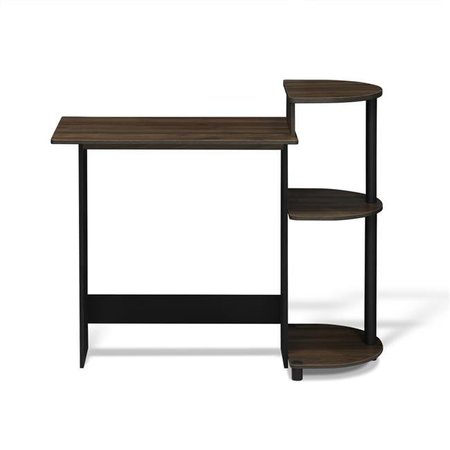 FURINNO Furinno 11181CWN-BK Compact Computer Desk - Columbia Walnut & Black 11181CWN/BK